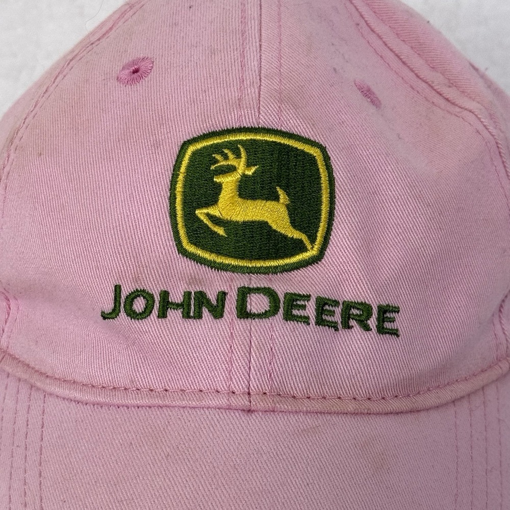 John Deere Strapback Adjustable Hat Cap Pink LogoNothing Runs Like A Deere - Picture 3 of 16